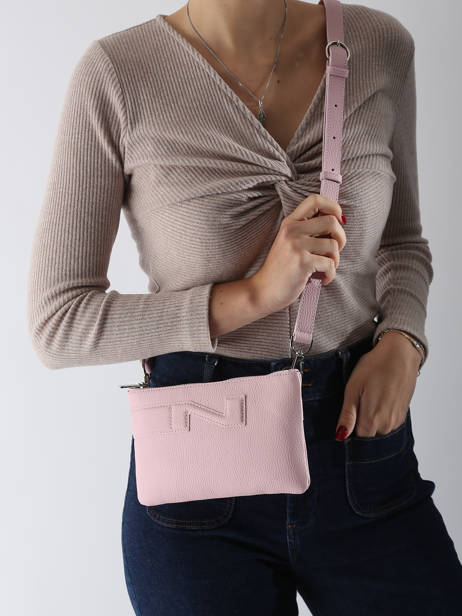 Sac Bandoulière Florence Cuir Nathan baume Rose n city 4 vue secondaire 1