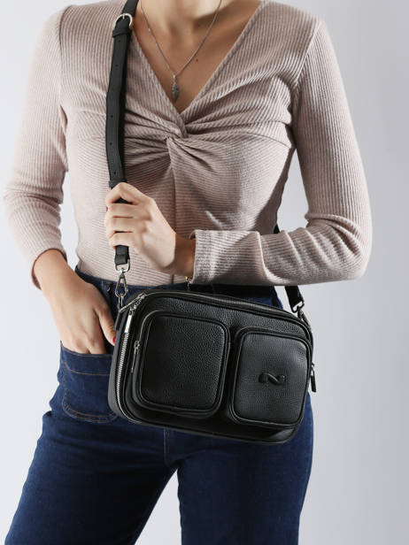 Sac Bandoulière Racing Cuir Nathan baume Noir n city 28 vue secondaire 1