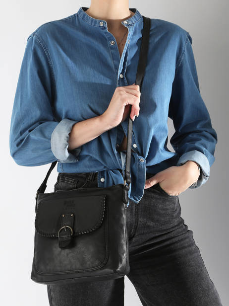 Sac Bandoulière Utility Cuir Basilic pepper Noir utility BUTI06 vue secondaire 1