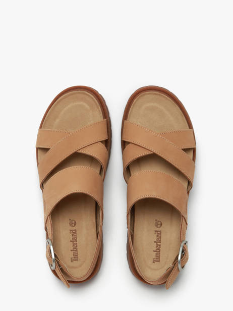 Sandales Clairemont Way En Cuir Timberland Marron women 61T4EN31 vue secondaire 3
