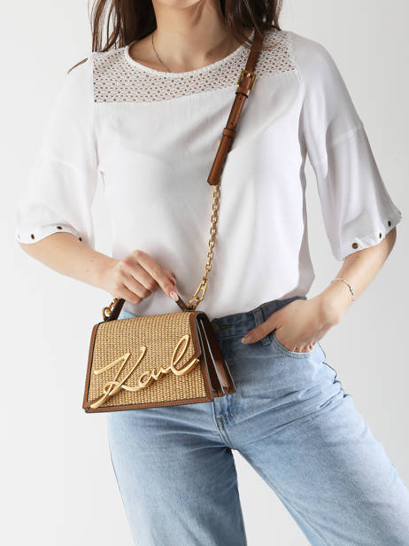 Sac Bandoulière K Signature Raphia Karl lagerfeld Beige k signature A2W30009 vue secondaire 1