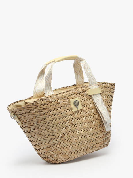 Cabas Estival Paille Le voyage en panier Beige estival PM848 vue secondaire 2