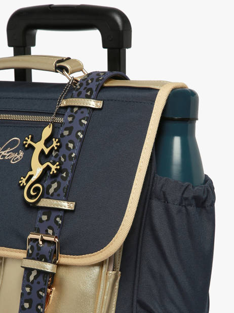 Cartable à Roulettes Enfant 2 Compartiments Cameleon Bleu vintage fantasy CR38 vue secondaire 6