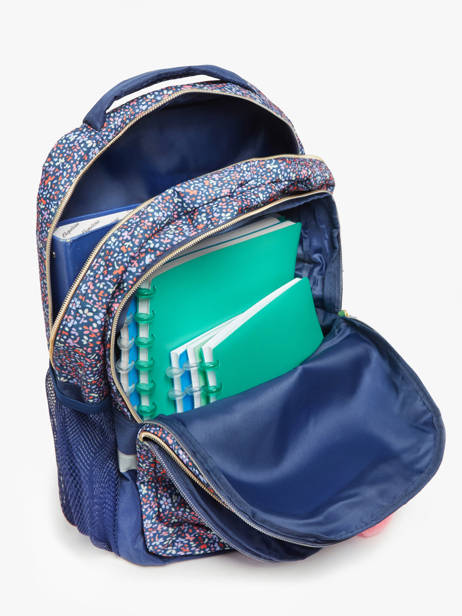 Sac à Dos 2 Compartiments Milky kiss Bleu floral fame 3700526 vue secondaire 3