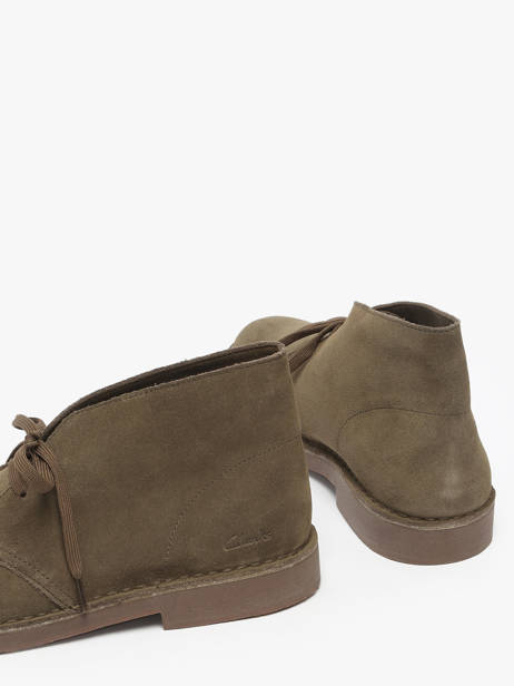 Bottines Desert En Cuir Clarks Vert men 26183838 vue secondaire 3