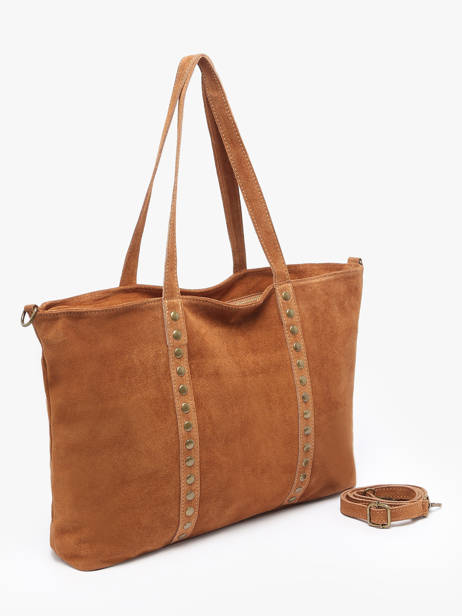 Shoulder Bag Velvet Leather Milano Brown velvet VE24113 other view 2