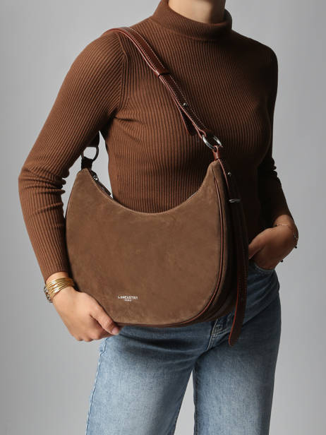 Sac Porté épaule Suede Cuir Lancaster Marron suede 82 vue secondaire 1