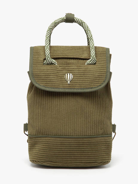 Backpack Le voyage en panier Green velours AHP241