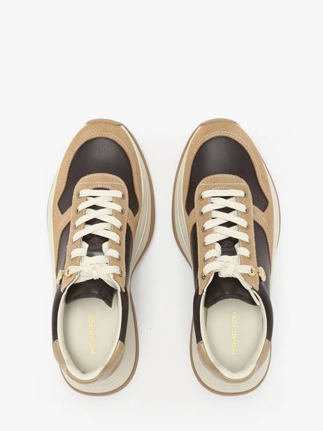 Sneakers Plateforme En Cuir Michael kors Beige women RFS2S293 vue secondaire 3