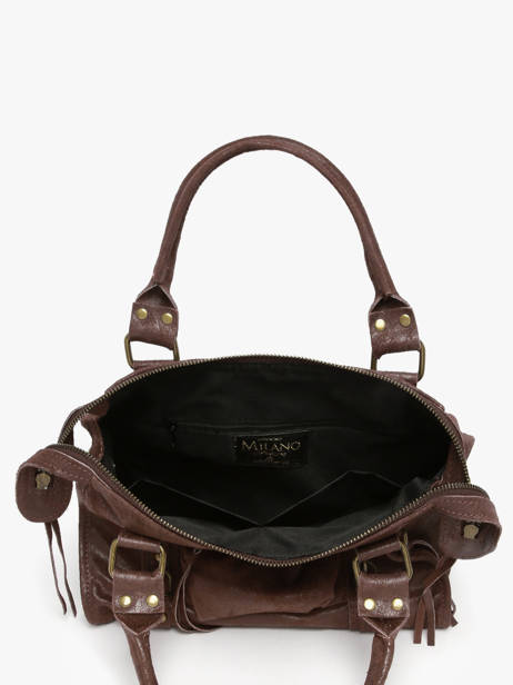 Sac Porté Main Spazzolato Cuir Milano Marron spazzolato SP24094 vue secondaire 3