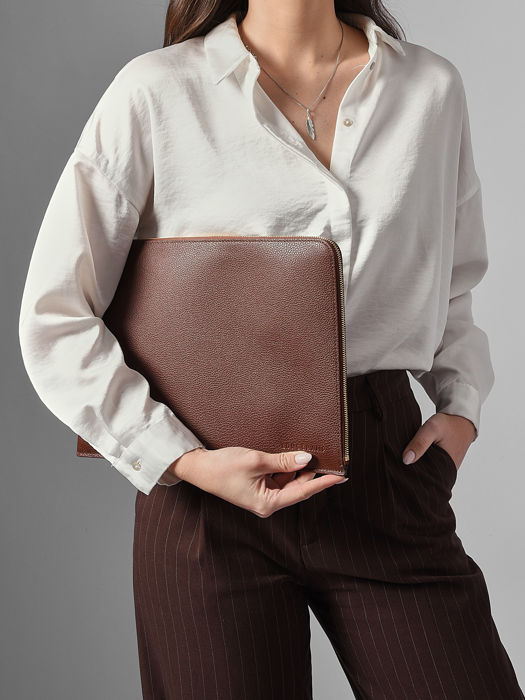 Longchamp Le foulonné Etui passeport Marron