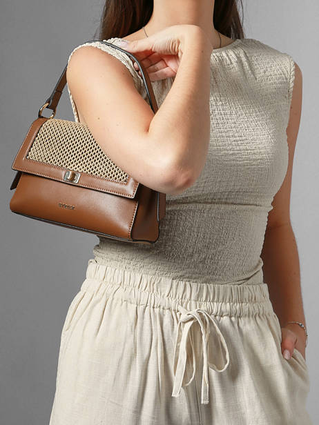 Shoulder Bag Baobab Leather Etrier Beige baobab EBAO185S other view 1