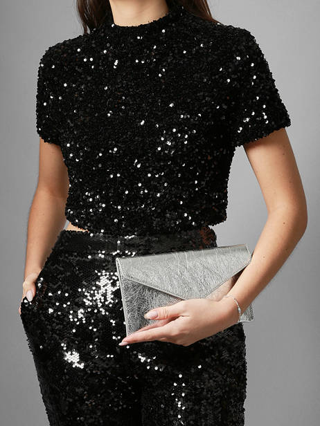 Medium Leather Paddock Clutch Bag Etrier Silver paddock TLOS1670 other view 1