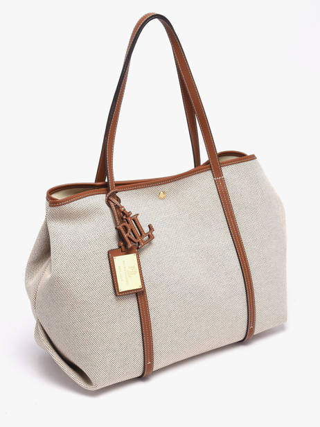 Canvas Emerie Tote Bag With Leather Straps Lauren ralph lauren Beige emerie 31920062 other view 2
