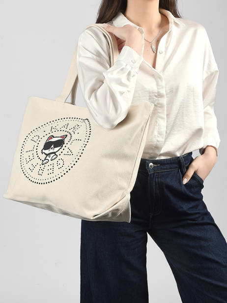 Shoulder Bag K Ikon Cotton Karl lagerfeld White k ikon B2W50075 other view 1