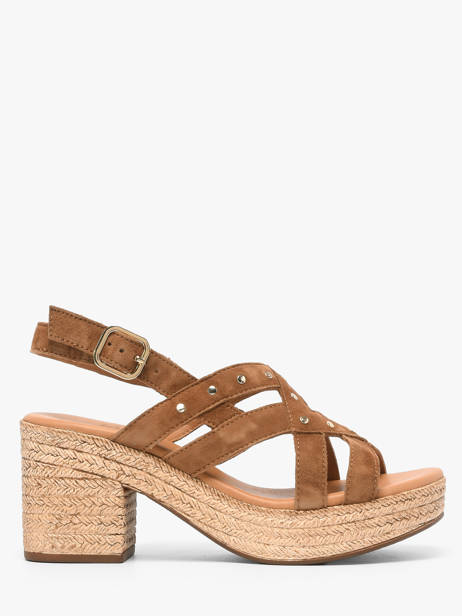 Heeled Sandals In Leather Aliwell Brown women A126024