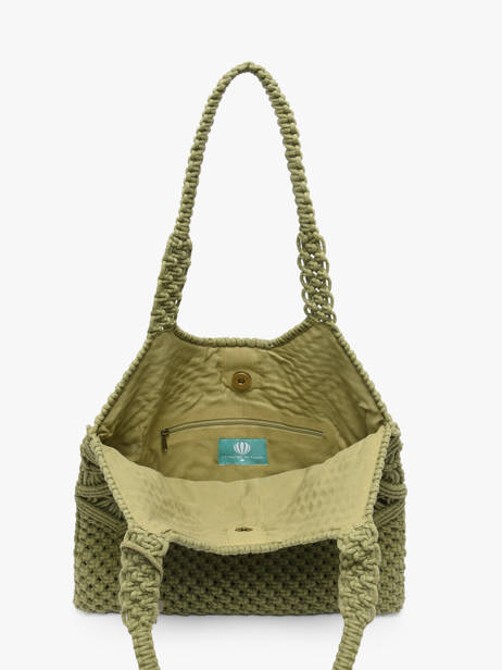 Sac Porté épaule Estival Coton Le voyage en panier Vert estival PM941 vue secondaire 3