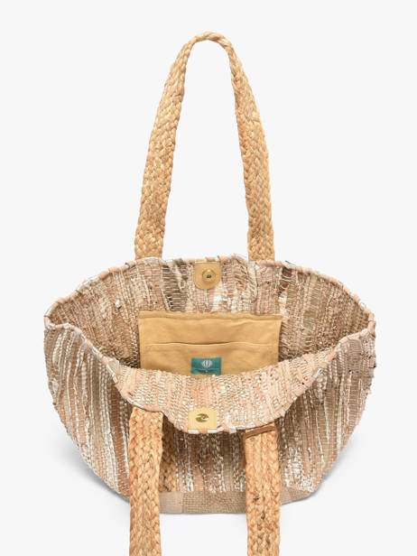Sac Porté épaule Estival Jute Le voyage en panier Multicolore estival PM937 vue secondaire 3