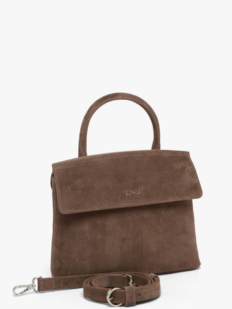 Sac Bandoulière Clarita Cuir Daim Nathan baume Marron nathan 18S vue secondaire 2
