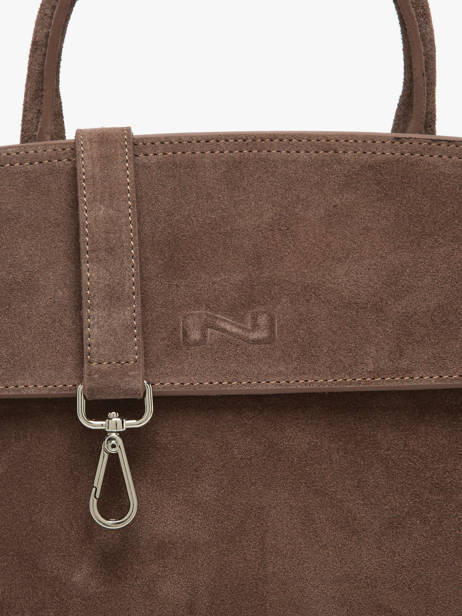 Sac Bandoulière Clarita Cuir Daim Nathan baume Marron nathan 18S vue secondaire 3